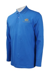 P855 sample custom men's long-sleeved Polo shirt online next embroidered logo long-sleeved Polo shirt Italian restaurant uniform long-sleeved Polo shirt online franchise store